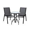 SET BALKONOVÉ NÁBYTKU - 2 KŘESLA + STOLEK - ČERNÁ