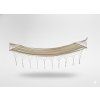 Houpací síť s třásněmi boho 200 x 100 cm béžová