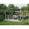ZAHRADNÍ PERGOLA S OCELOVOU STŘECHOU 3 x 3 x 2,2 M ŠEDÁ