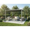 ZAHRADNÍ PERGOLA S OCELOVOU STŘECHOU 3 x 3 x 2,2 M ŠEDÁ