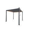 Zahradní hliníková pergola šedá LED 3 x 3 x 2,5 m