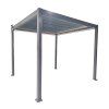 Zahradní hliníková pergola šedá LED 3 x 3 x 2,5 m