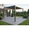 Zahradní hliníková pergola šedá LED 3 x 3 x 2,5 m