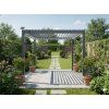 Zahradní hliníková pergola šedá LED 3 x 3 x 2,5 m