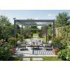 Zahradní hliníková pergola šedá LED 3 x 3 x 2,5 m