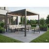 Zahradní hliníková pergola šedá LED 3 x 3 x 2,5 m