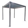 Hliníková zahradní pergola šedá LED 3 x 4 x 2,5 m