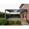 Hliníková zahradní pergola šedá LED 3 x 4 x 2,5 m