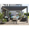 Hliníková zahradní pergola šedá LED 3 x 4 x 2,5 m