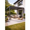 Hliníková zahradní pergola šedá LED 3 x 4 x 2,5 m