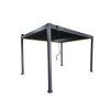 Hliníková zahradní pergola šedá LED 3 x 4 x 2,5 m