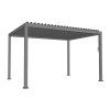 Pergola zahradní hliníková šedá LED 3 x 3 x 2,5 m