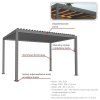 PERGOLA ZAHRADNÍ ALUMINIOVÁ ŠEDÁ LED 3 x 4 x 2,5 M