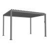 PERGOLA ZAHRADNÍ ALUMINIOVÁ ŠEDÁ LED 3 x 4 x 2,5 M