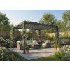 PERGOLA ZAHRADNÍ ALUMINIOVÁ ŠEDÁ LED 3 x 4 x 2,5 M