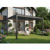 PERGOLA ZAHRADNÍ ALUMINIOVÁ ŠEDÁ LED 3 x 4 x 2,5 M