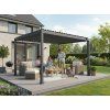 PERGOLA ZAHRADNÍ ALUMINIOVÁ ŠEDÁ LED 3 x 4 x 2,5 M