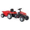 Traktor s přívěsem na pedály XXL ČERVENÝ
