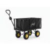 Zahradní vozík dvouúčelový XL - černý s plachtou