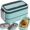 Snack box s compartments two-tier container xxl cutlery lunchbox 1400ml