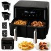 Bezolejová fritéza air fryer 15 l, 2400 w, dvojitá, dvoukomorová, 6 režimů