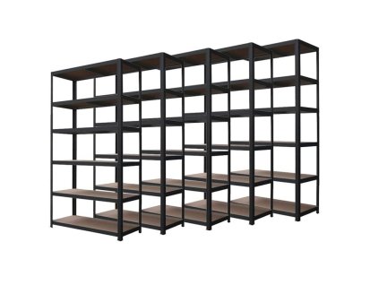 8544 akcios csomag 5 darab salgo polc 2400x1200x600 mm lakkozott 6 polcos teherbiras 1050 kg fekete
