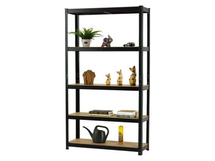 13343 6 regal 1600x800x400 mm lakovany 5 policovy nosnost 875 kg cerny