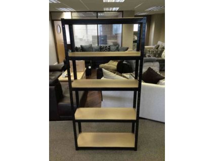 9877 1 regal 1800x750x400 mm lakovany 5 policovy nosnost 875 kg cerny