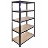 Regál 1800x750x400 mm lakovaný 5-policový, nosnost 875 kg - ČERNÝ