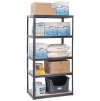 Regál 1800x750x400 mm lakovaný 5-policový, nosnost 875 kg - ČERNÝ