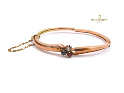 36734 zlaty naramek s diamantem a kameny 9 07g