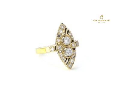 Zlatý prsten s diamanty 4.28g