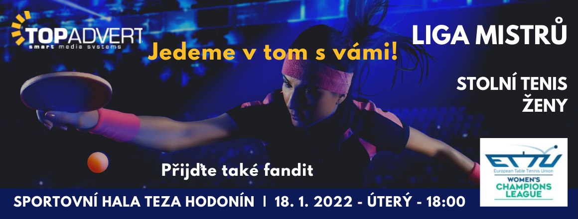 Top Advert - Liga mistrů žen ve stolním tenise v Hodoníně!