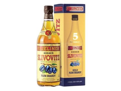 Slivovice Kosher Slivovitz 5 yo Zlatá R.Jelínek tuba 50 % 0,7 l