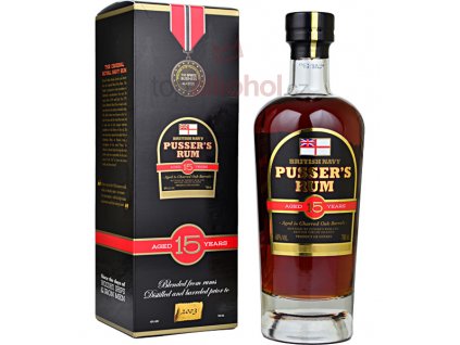 pussers rum 15 year old in branded box