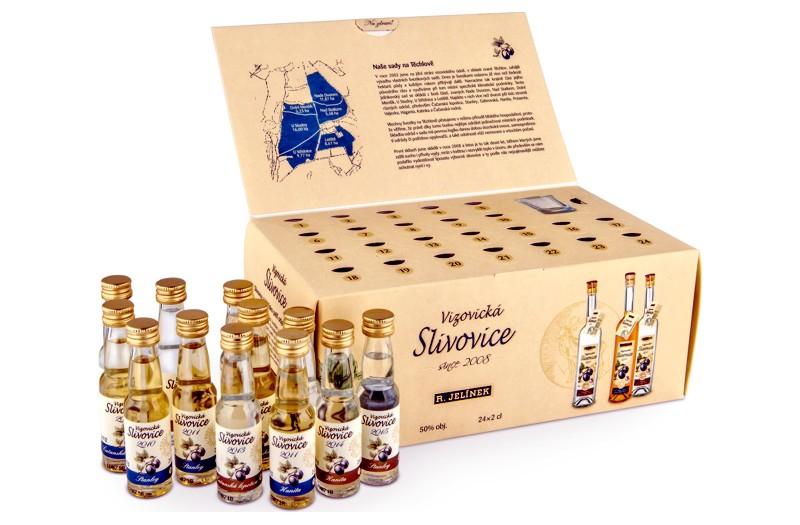 Rudolf Jelínek Adventní kalendář Vizovická Slivovice 50 % 480 ml (holá láhev)
