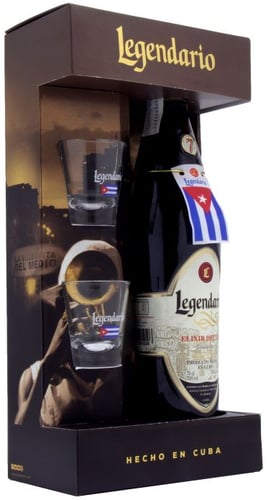 Ron Legendario Legendario Elixír de Cuba se skleničkami 34 % 0,7 l (dárkově baleno) (holá láhev)