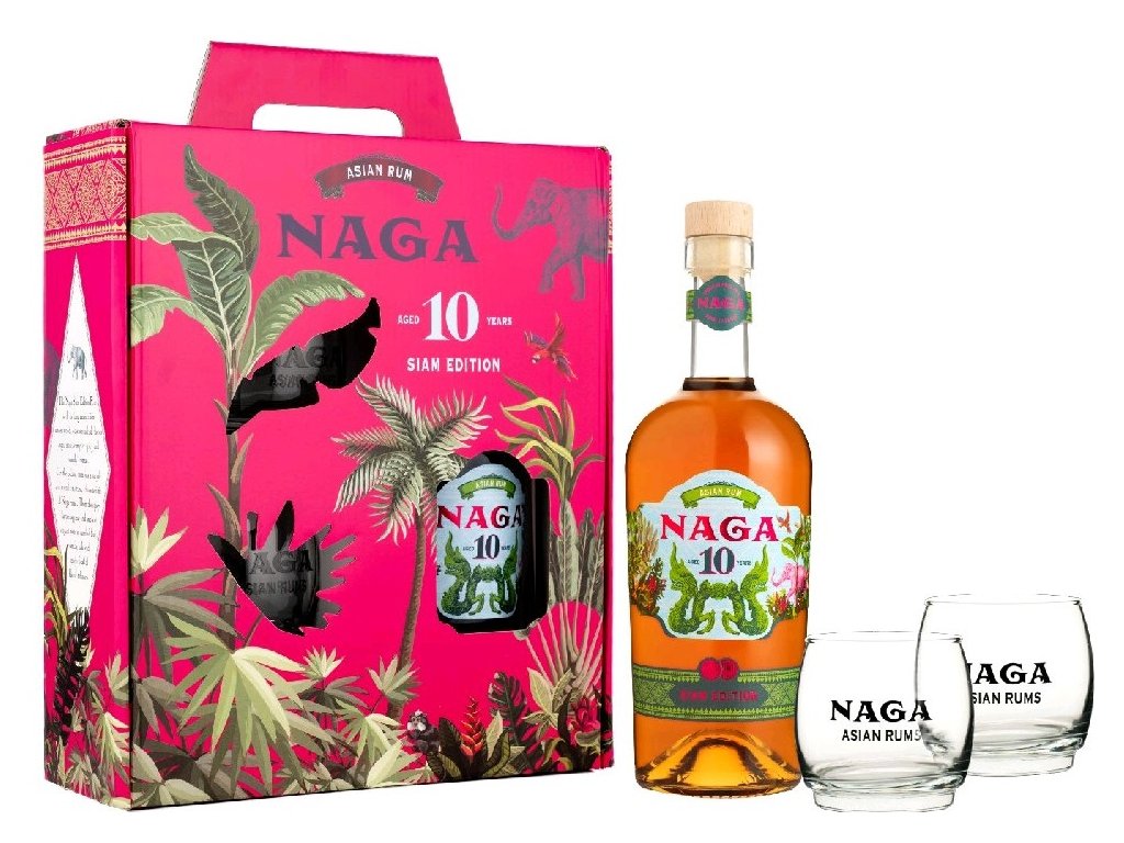 Naga Siam 10 yo + 2x sklo 40% 0,7 l