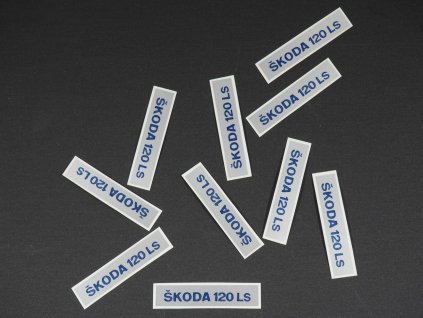 KOPIE SAMOLEPKY PRO ŠKODU 120 ITES - SPZ - STŘÍBRNÁ+MODRÝ NÁPIS