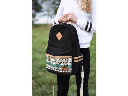 Batoh Canvas TopBags Winter paterrn - Black 17 l