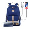 1163 1 batoh canvas stripes with pocket modry 18 l
