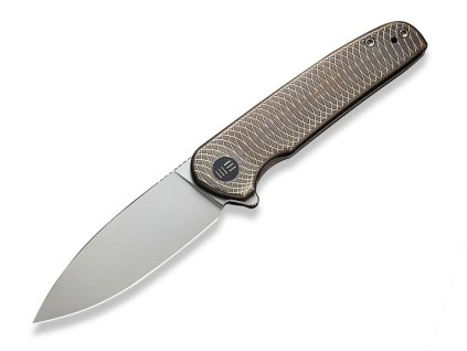 We Knife Shakan Golden Satin Polished Patterned Titanium WE20052C-2