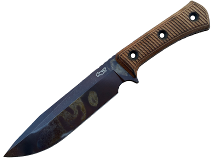TRC Knives Apocalypse Post Apocalyptic Torched Natural Canvas Micarta