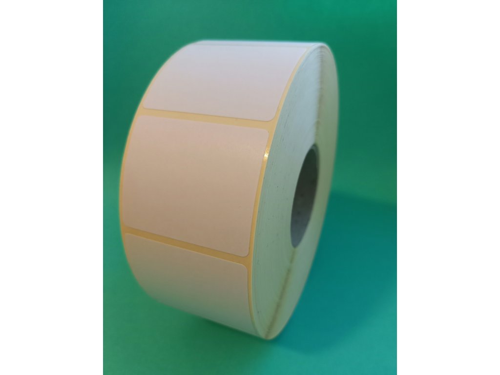 Samolepicí papírová etiketa se standardním lepidlem 45x80 mm / lepidlo permanentní / dutinka průměr 40 mm / na roli 1000 ks