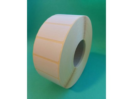 Samolepicí papírová etiketa se standardním lepidlem 38x19 mm / lepidlo permanentní / dutinka průměr 40 mm / na roli 3000 ks