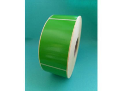 Samolepicí papírová etiketa lakovaná se standardním lepidlem 45x80 mm / lepidlo permanentní / dutinka průměr 40 mm / barva zelená / na roli 1000 ks