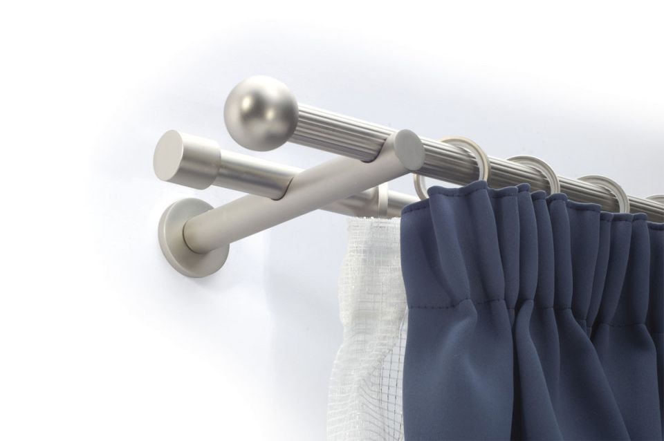 Držiak Modern dvojitý Garníže farba: Antik, Pre tyče priemeru: 16mm