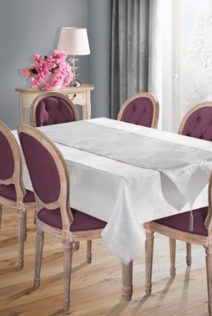 Set obrusov Sue 1 140x180+40x140 biela+strieborná