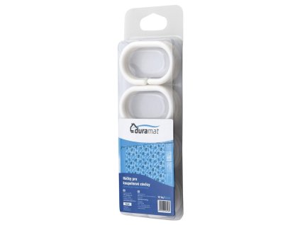 Sapho Aqualine Kroužky na sprchový závěs 12 ks, plast, bílá 23036