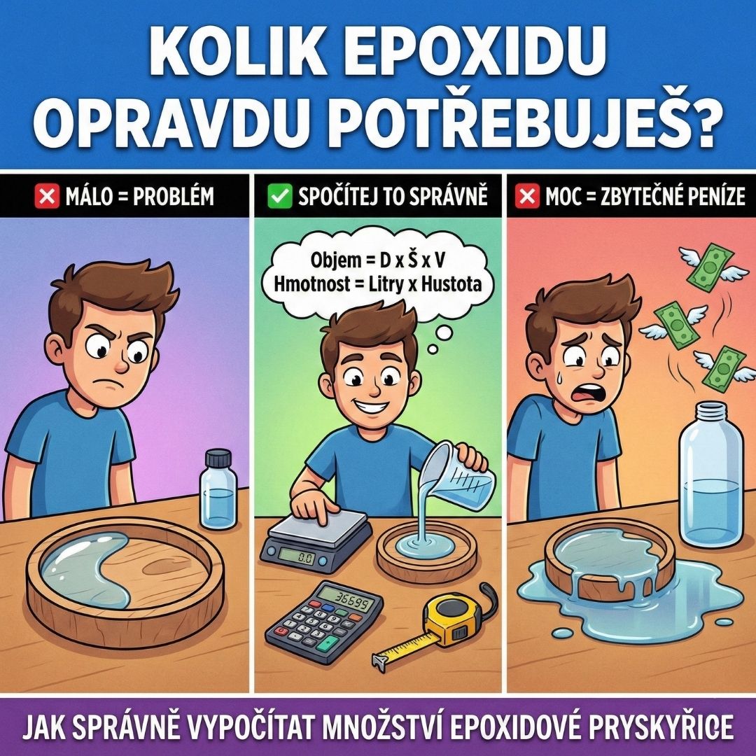 Jak vypočítat množství epoxidové pryskyřice ?